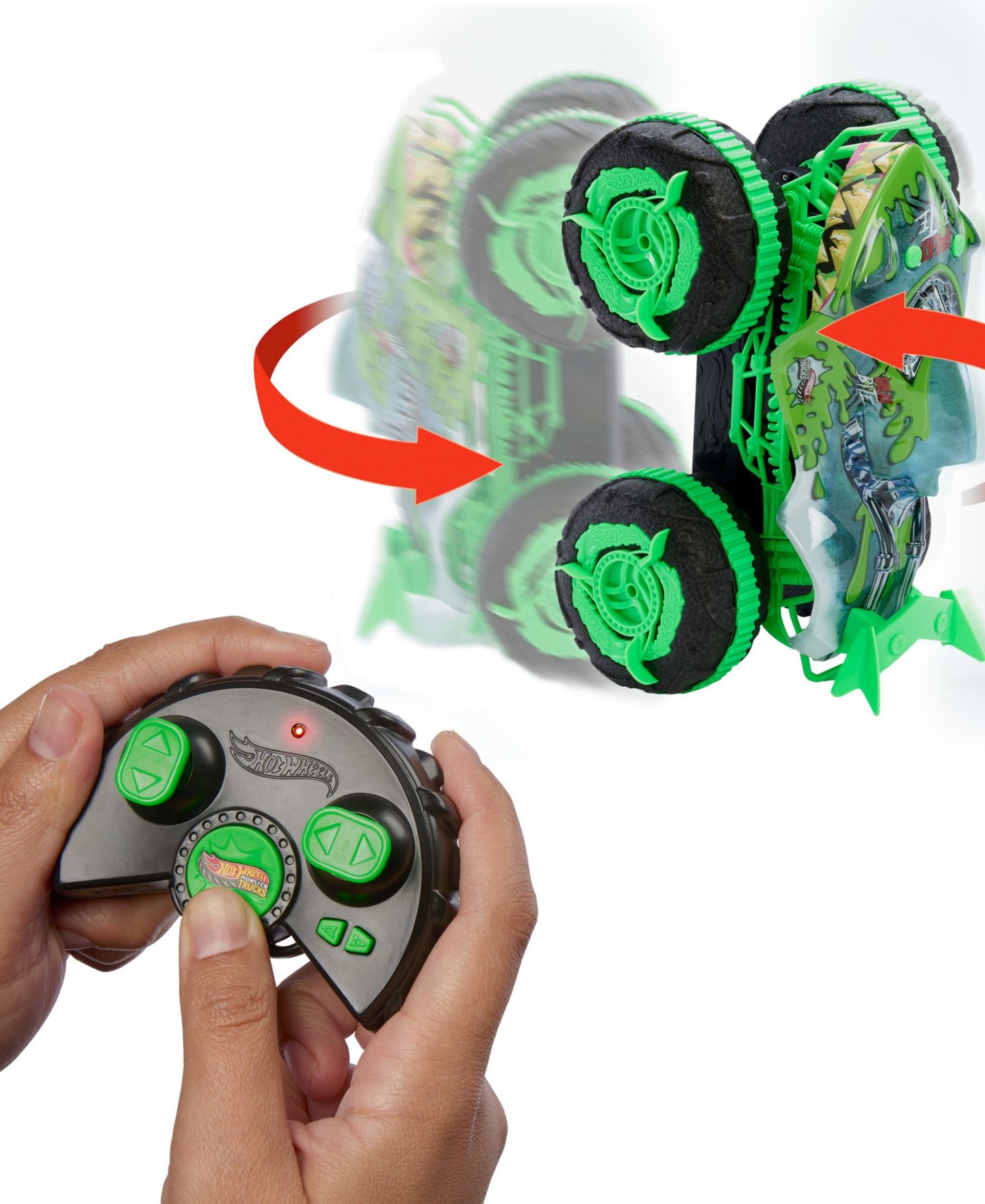 Детская игрушка Hot Wheels 1:15 Scale Monster Trucks Great Bite All-Terrain Amphibious Remote Control Car — фото 2