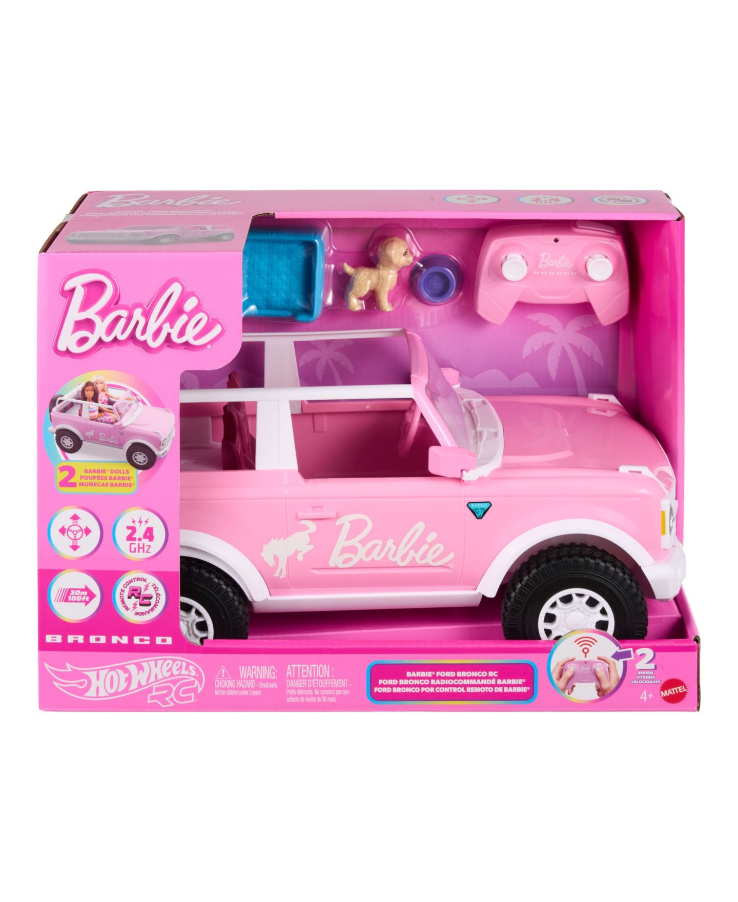 Детская игрушка Hot Wheels Barbie Ford Bronco Battery-Powered Remote-Control Toy Car — фото 6