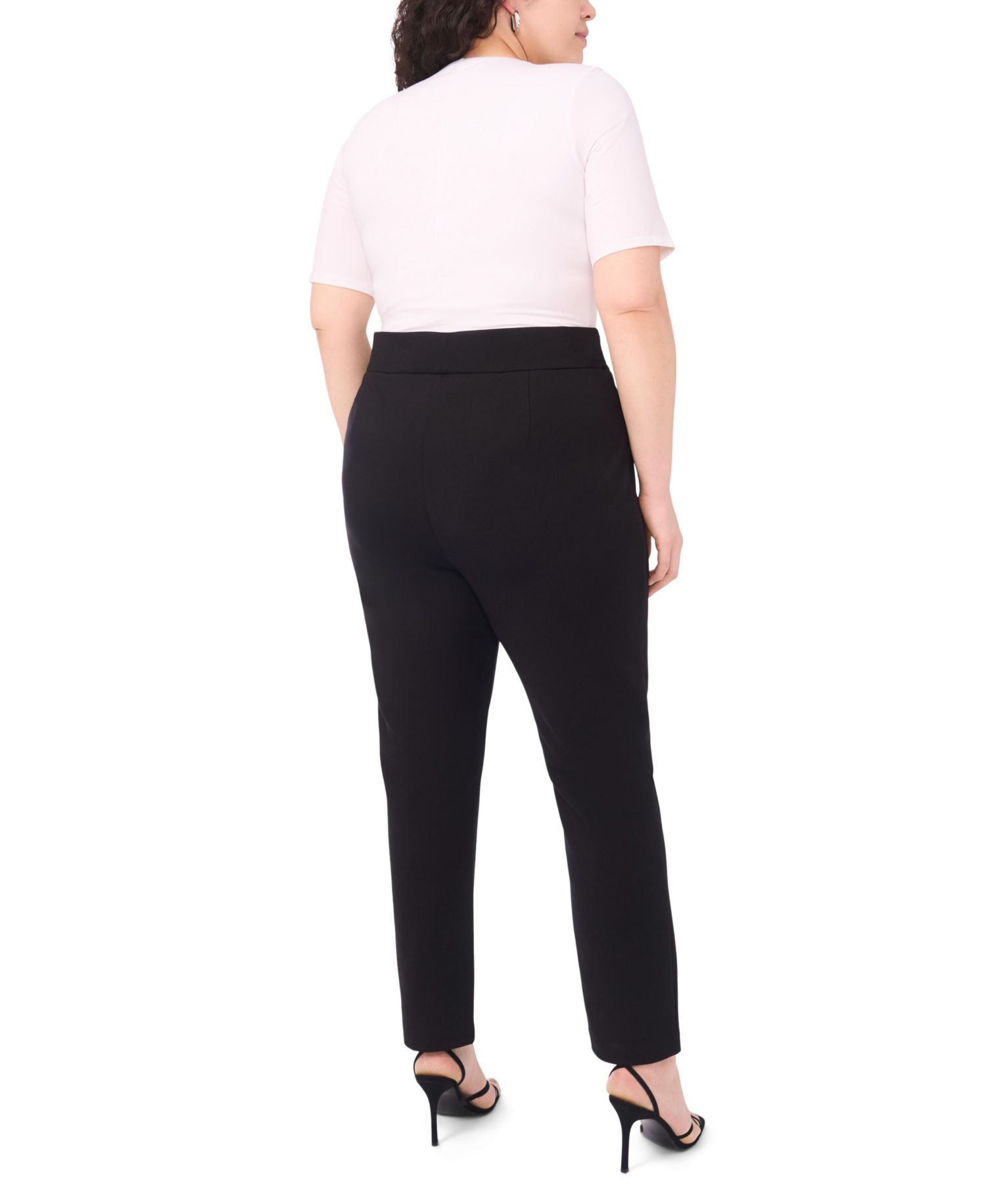 Plus Size Slim-Leg Pull-On Ankle Pants