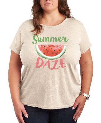 Plus Size Short-Sleeve Graphic Watermelon Summer Tee