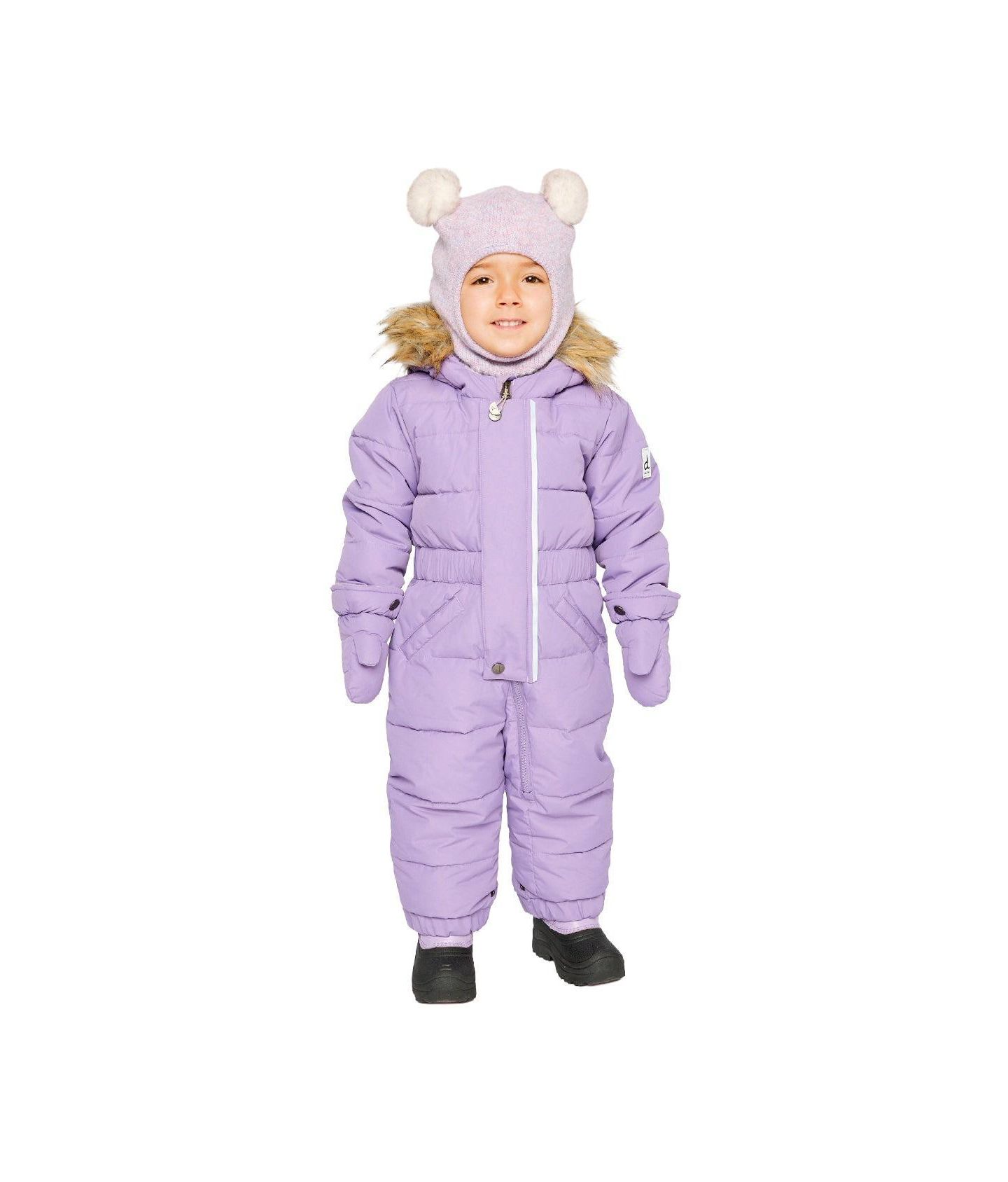Комбинезон Deux par Deux 6M TO 24M Original One Piece Puffy Snowsuit with Removable Mittens and Boots для девочек-малышей, цвет: Фиолетовый — фото 2