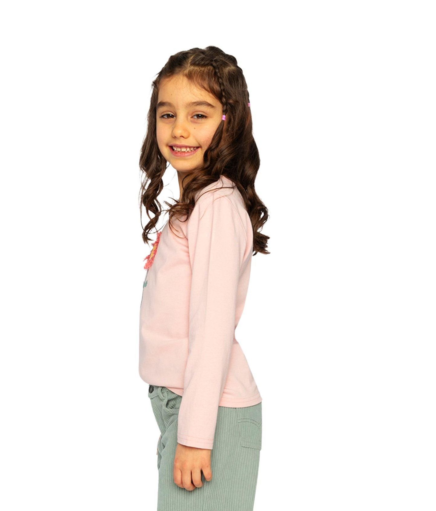 Футболка Deux par Deux Long Sleeve Organic Cotton T-Shirt для девочек-малышей, цвет: Бледный пыльный розовый — фото 3