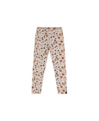 Toddler Girls (2T-5T)Girl Cotton Leggings Beige with Squirrel Print