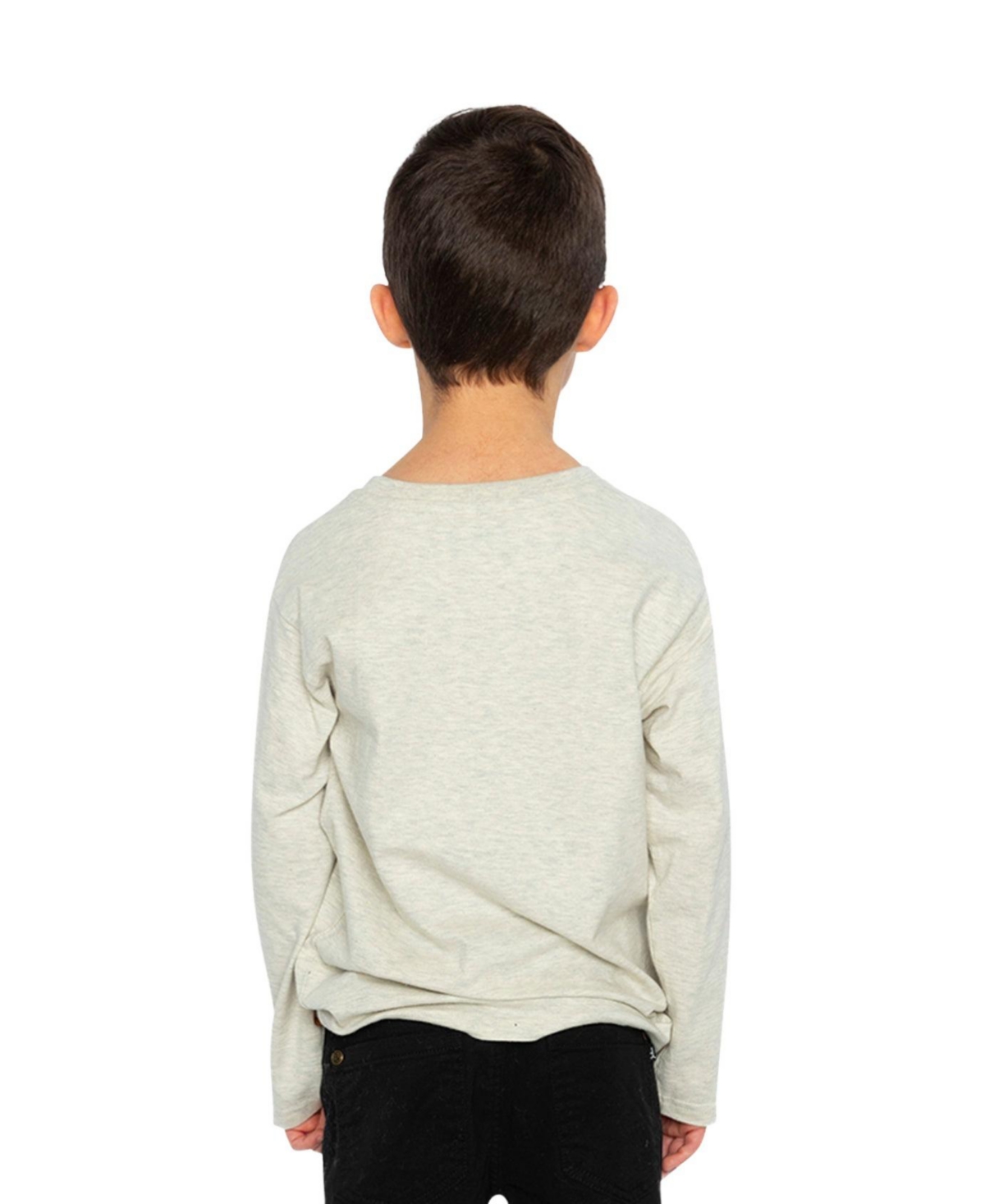 Deux par Deux Little and Big Boy (6-12) Cotton Long Sleeve T-Shirt Heather