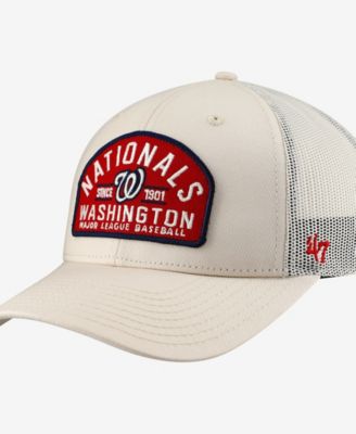 Men's Cream Washington Nationals Leland Adjustable Trucker Hat
