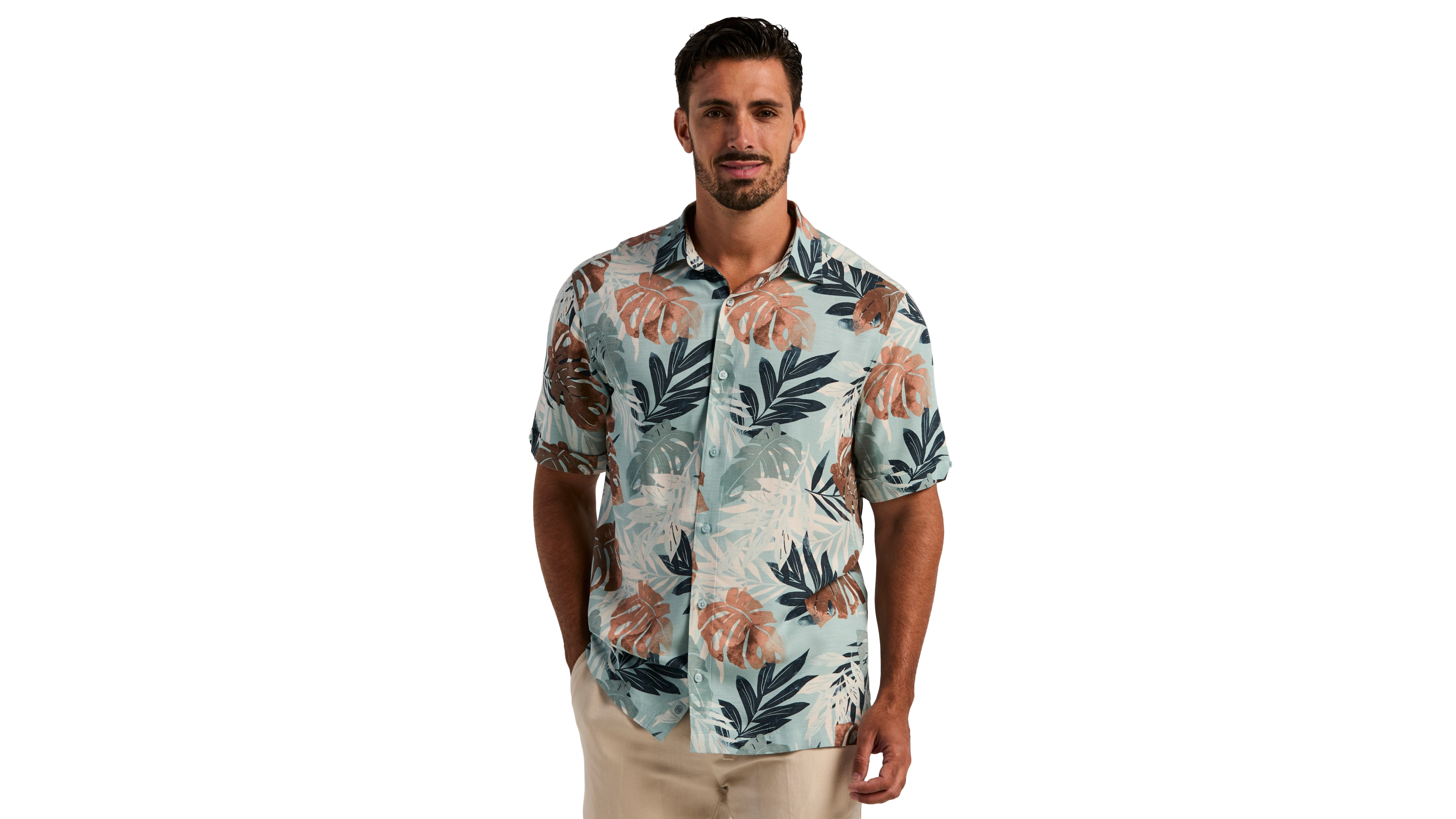 Cubavera Men's Tropical Print Button-Down Shirt