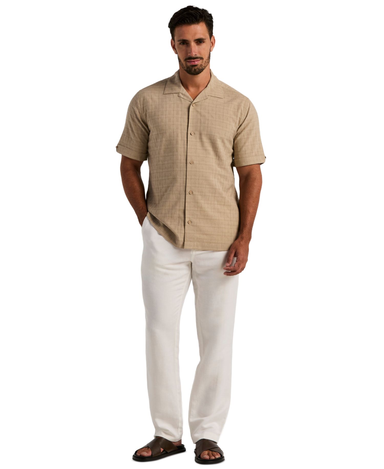 Men's Seersucker Windowpane Shirt