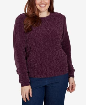 Petite Cable-Knit Crewneck Pullover Sweater
