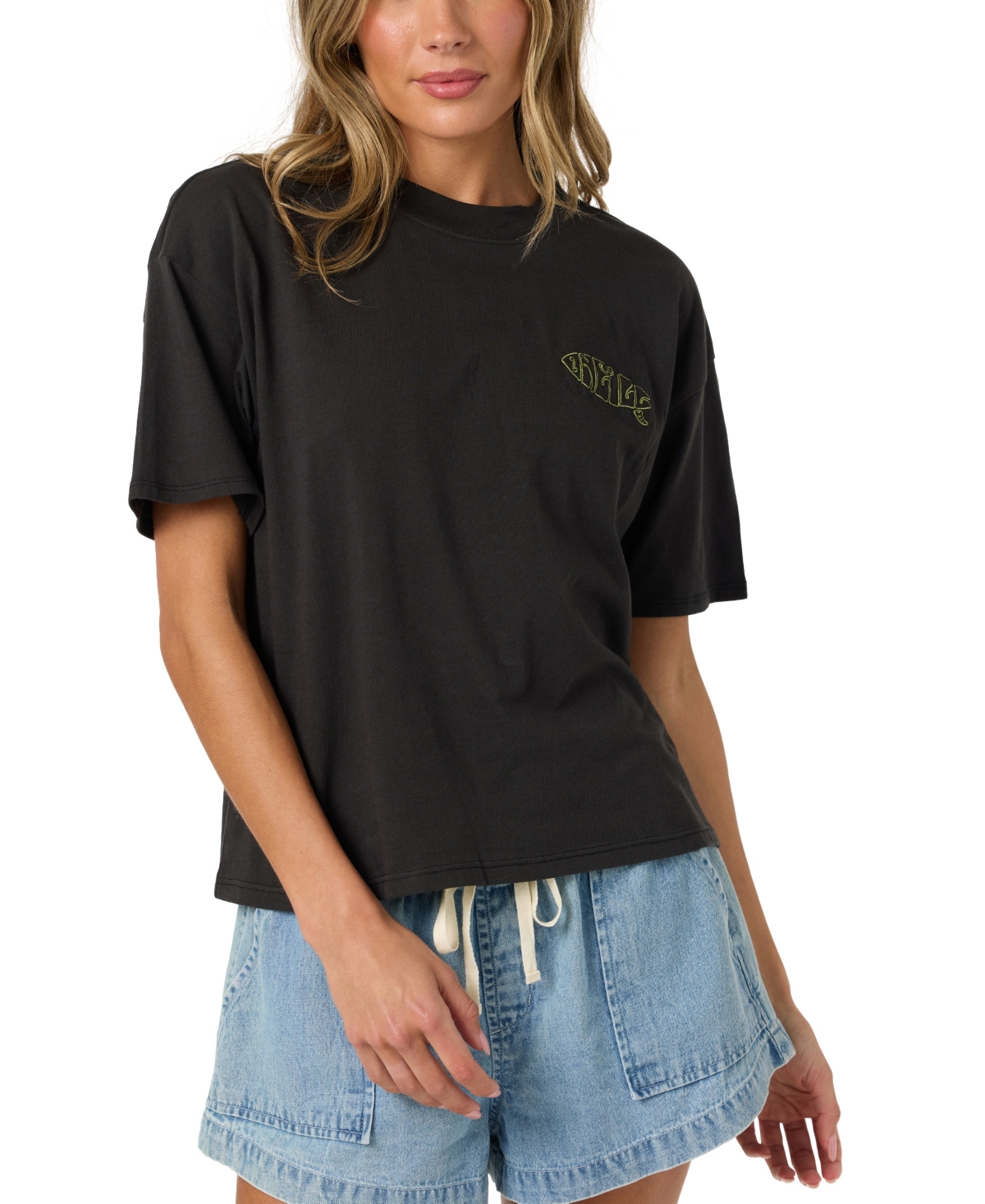 O'Neill Women's Board Crewneck Embroidered Easy T-Shirt