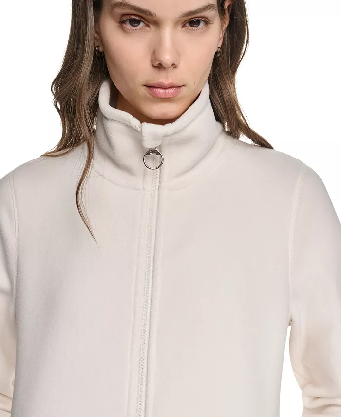 Women's Fleece Curved-Hem Zip-Up Jacket - thumbnail 4