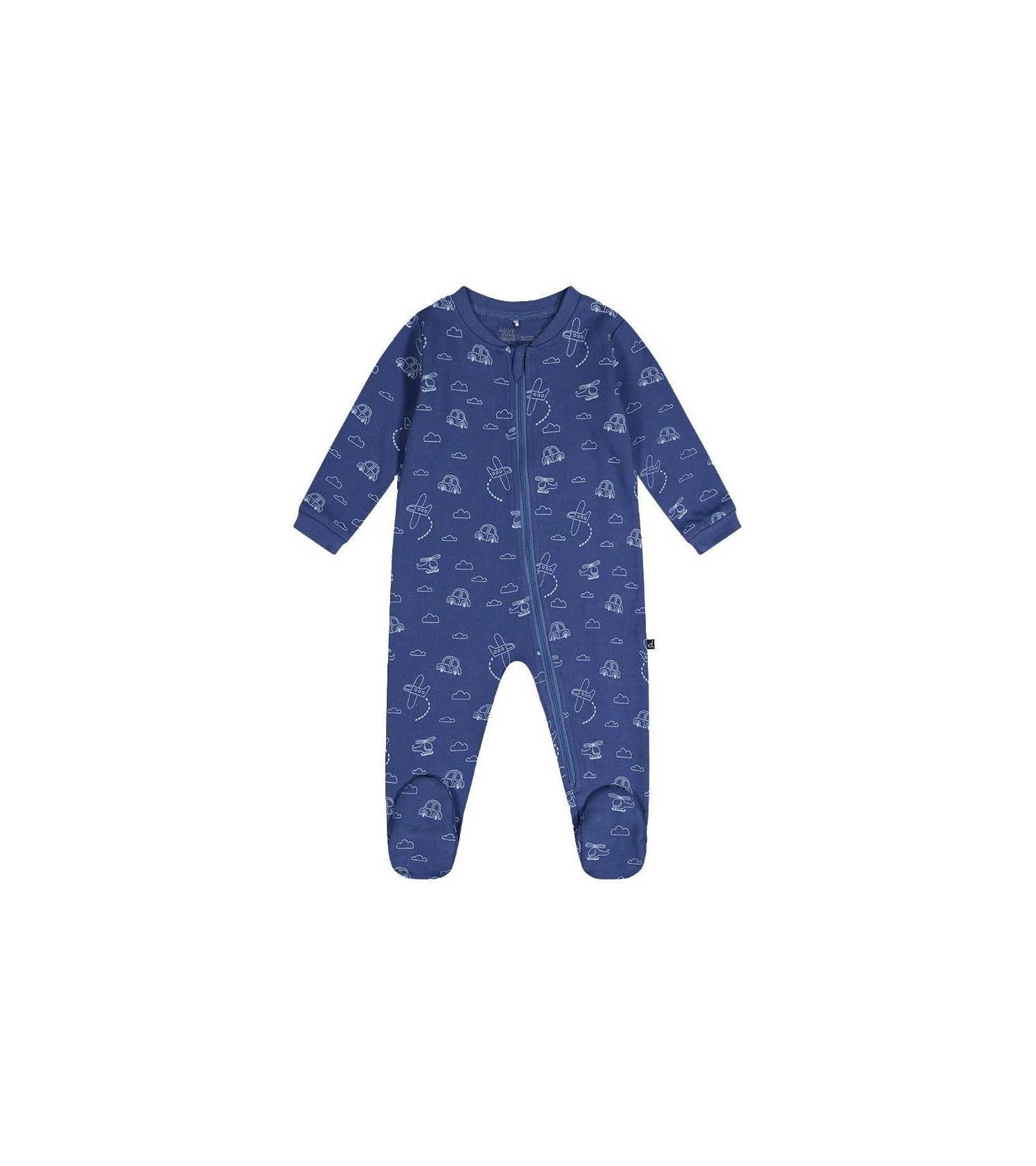 Baby Boy 3M-24M Cotton One Piece Pajama Transport Print