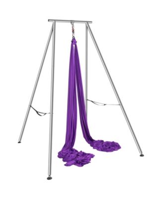 Aerial Yoga Stand with Hammock, 9.67 ft Steel Frame, 13.1 Yards Silk, 551 lbs