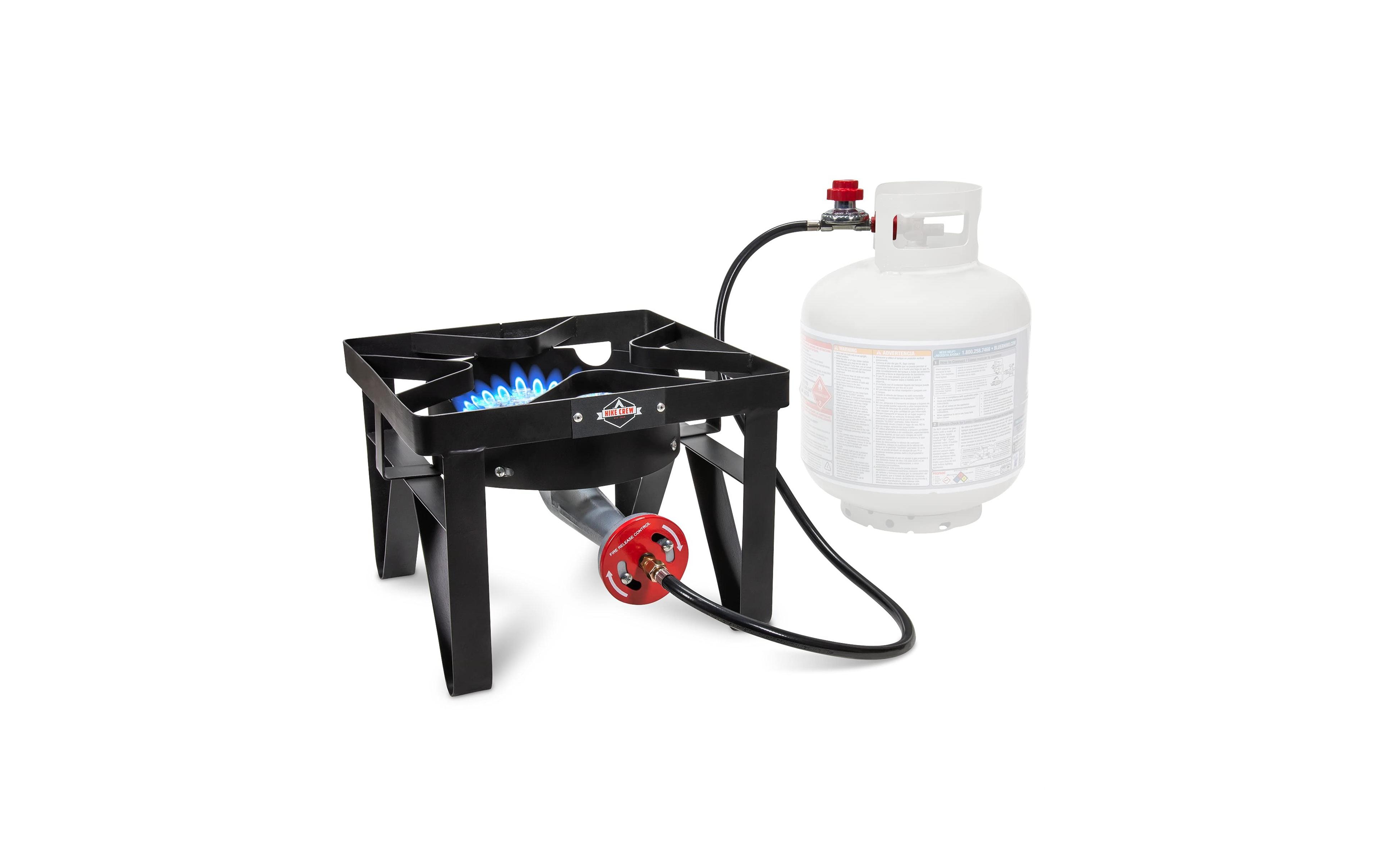 Hike Crew 220,000 Btu Single Burner Portable Gas Stove with Flame Air Control and Adjustable Hose
