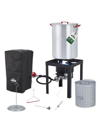 10-Piece Outdoor Turkey Fryer Kit with 30Qt Boiler Pot