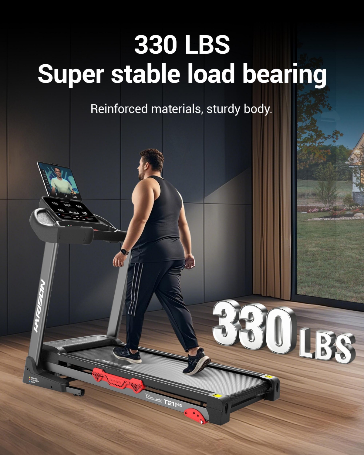 Harison Hr-349 Mini Stepper for Home Exercise, Portable Stair Stepper with Lcd Monitor, 330 lbs Capacity