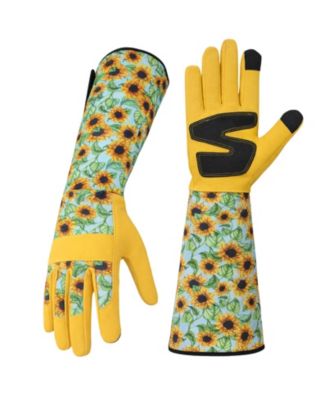 Sunflower Gardening Gloves Women Long Thorn Proof Touchscreen