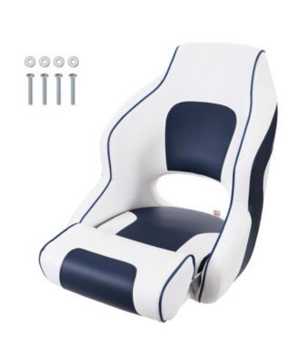 Captain Bucket Boat Seat with Flip-Up Bolster and High Back