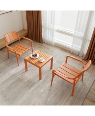 3 Piece PP Single Seater Chairs Coffee Table Set