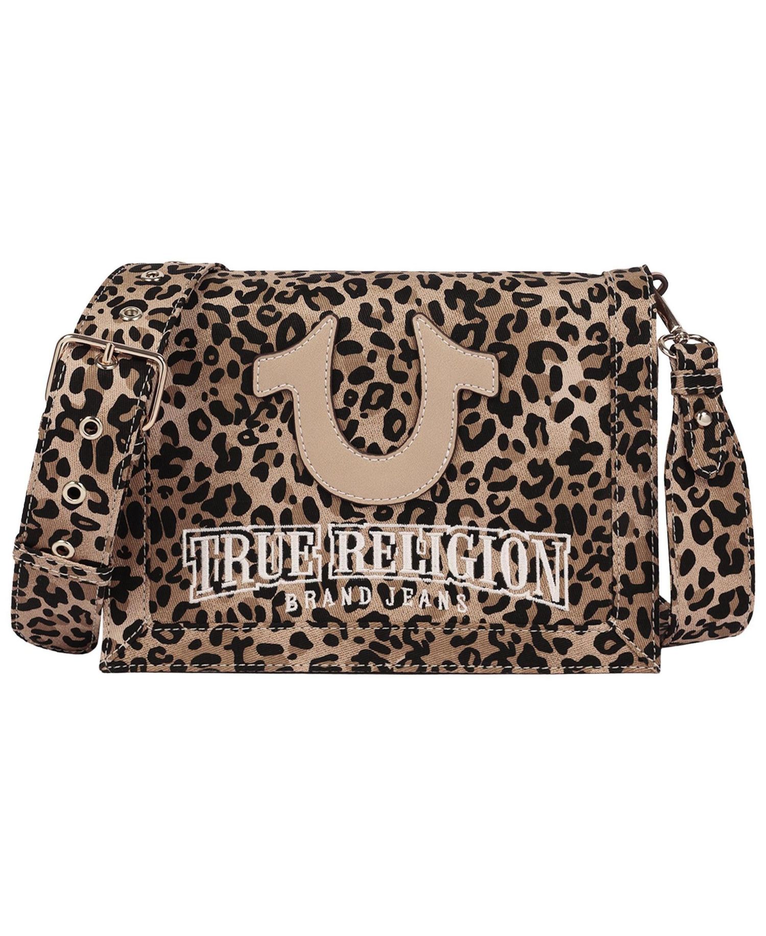 Women's Bling Logo Leopard Messenger Bag