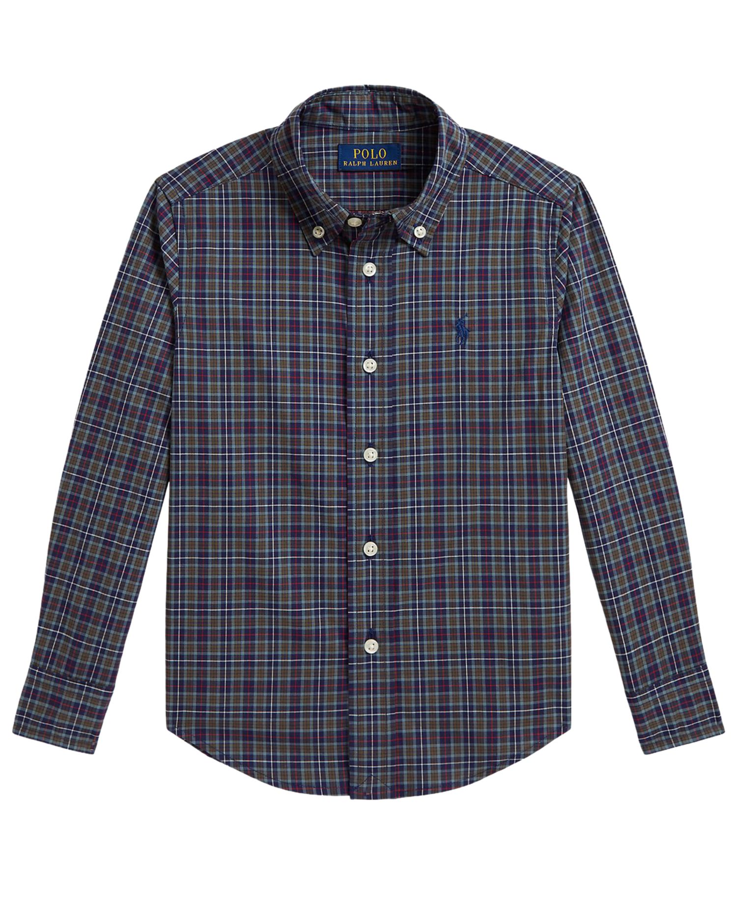 Boys' 2T-7 Plaid Cotton Poplin Shirt