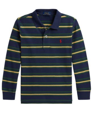 Boys' 2T-7 Striped Mesh Polo Shirt