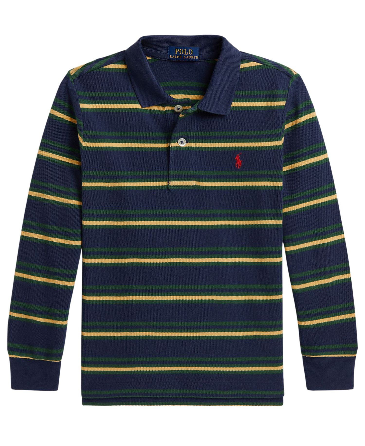 Boys' 2T-7 Striped Mesh Polo Shirt