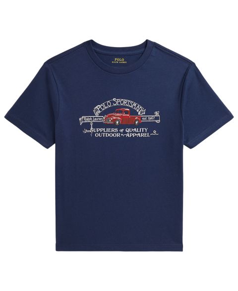 Футболка Polo Ralph Lauren Polo Sportsman Jersey для мальчиков, цвет: Тёмно-синий