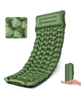 Ultralight Camping Sleeping Pad With Built In Foot Pump 4 Inch Thick Inflatable Mattress For Hiking Travel