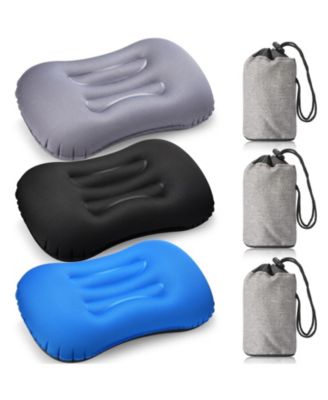 3 Pack Inflatable Camping Travel Neck Support Pillow Ultralight Portable