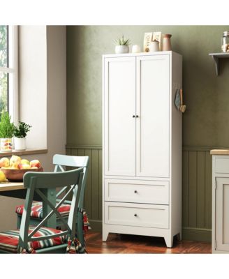 Pantry Storage Cabinet Steel Adjustable Shelves Drawers Rust Resistant