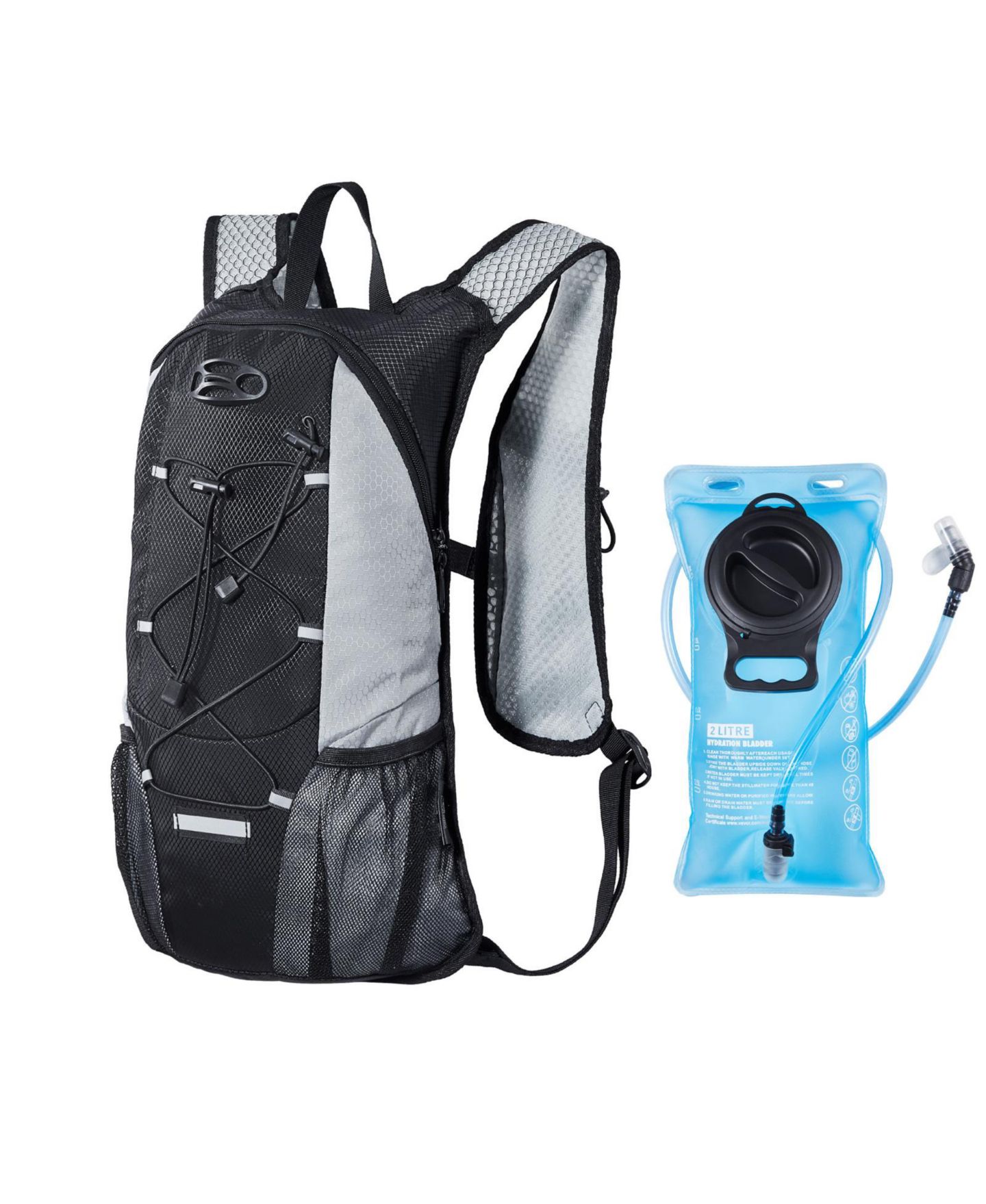 Рюкзак SEVORLEY Hydration with 2L TPU Water Bladder, Lightweight 8L Hiking Daypack for Running and Cycling, цвет: Чёрный / Серый — фото 10