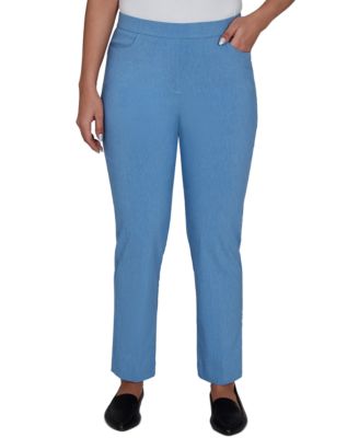 Petite Provence Millennium Pull-On Flat-Front Mid-Rise Pants, 26.75" Inseam