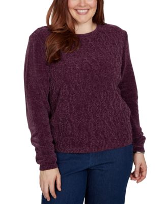Petite Cable-Knit Crewneck Pullover Sweater