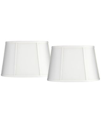 Racetrack Set of 2 Oval Lamp Shades Medium 12" Wide x 9" Deep at Top 15" Wide x 12" Deep at Bottom 10" High Spider Harp Finial