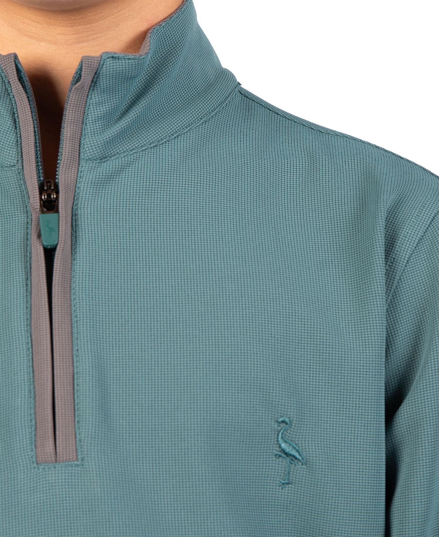 Big Boys Micro Grid Textured Performance Quarter Zip