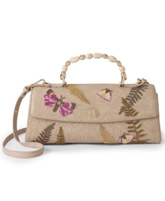 Dayan Woodland Leather Medium Fossilized Satchel Handbag