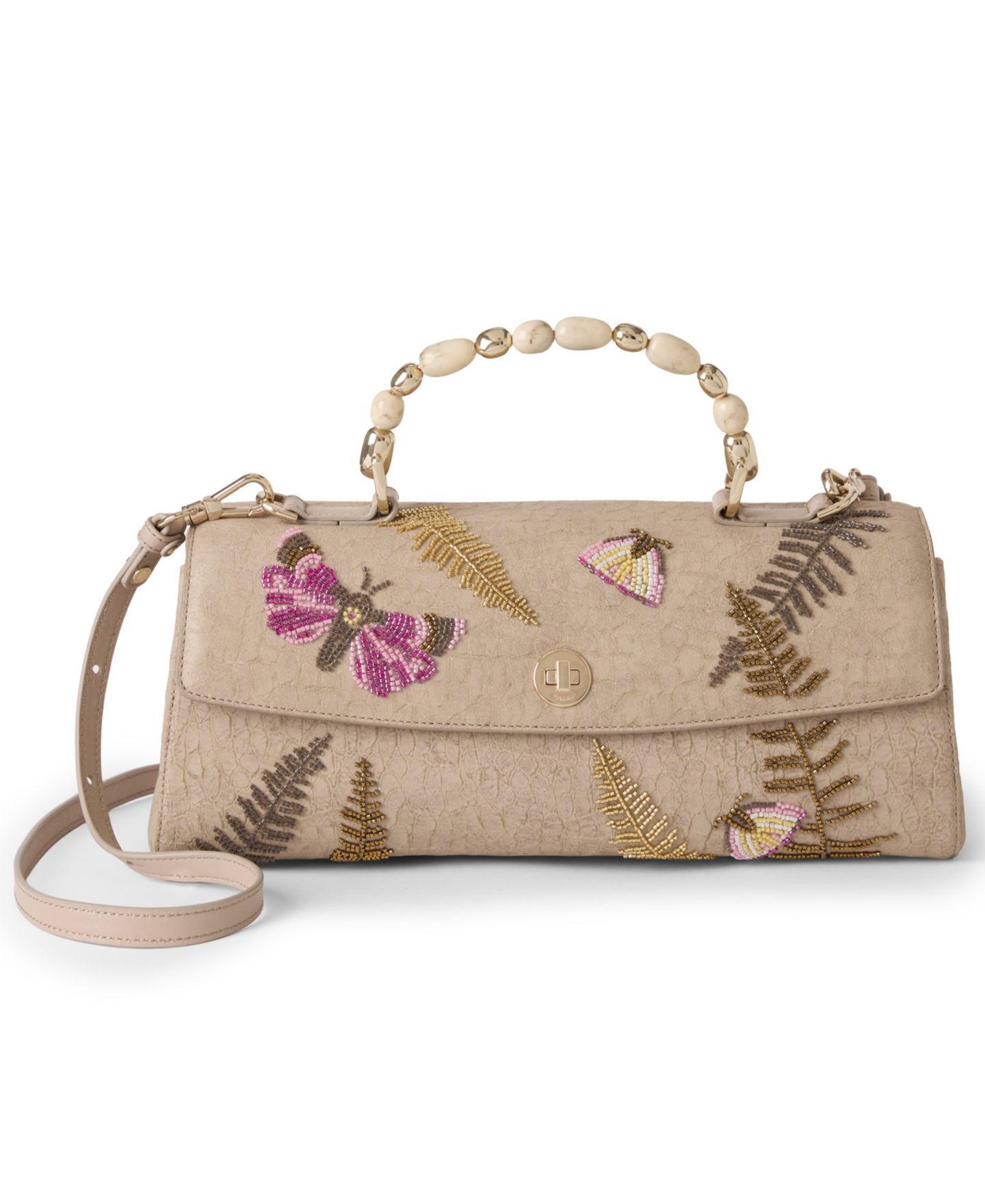Женская сумка Brahmin Dayan Woodland Leather Medium Fossilized Satchel Handbag — фото 1