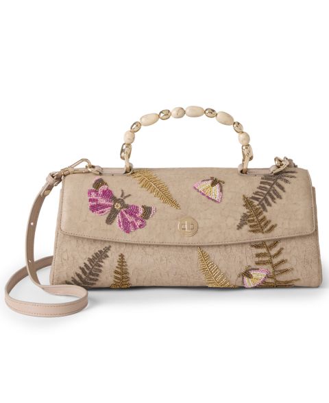 Женская сумка Brahmin Dayan Woodland Leather Medium Fossilized Satchel Handbag