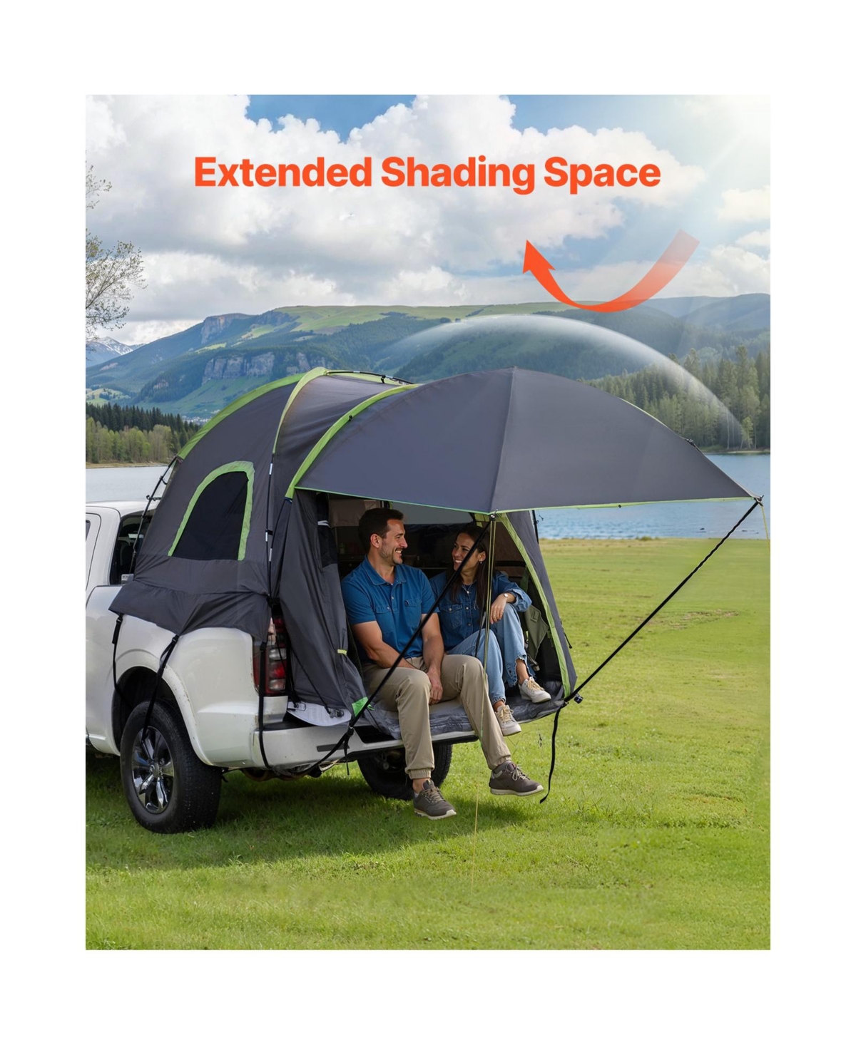 Sevorley Pickup Truck Bed Tent for 5.5-6.0 ft Beds, Waterproof 2-3 Person Tent with Awning