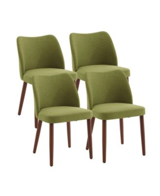 4 Set of Upholstered Dining Chairs,  Thick Cushioned Seat, Sturdy Wooden Legs with Leveling Feet, Modern Kitchen, Dining Room Chairs