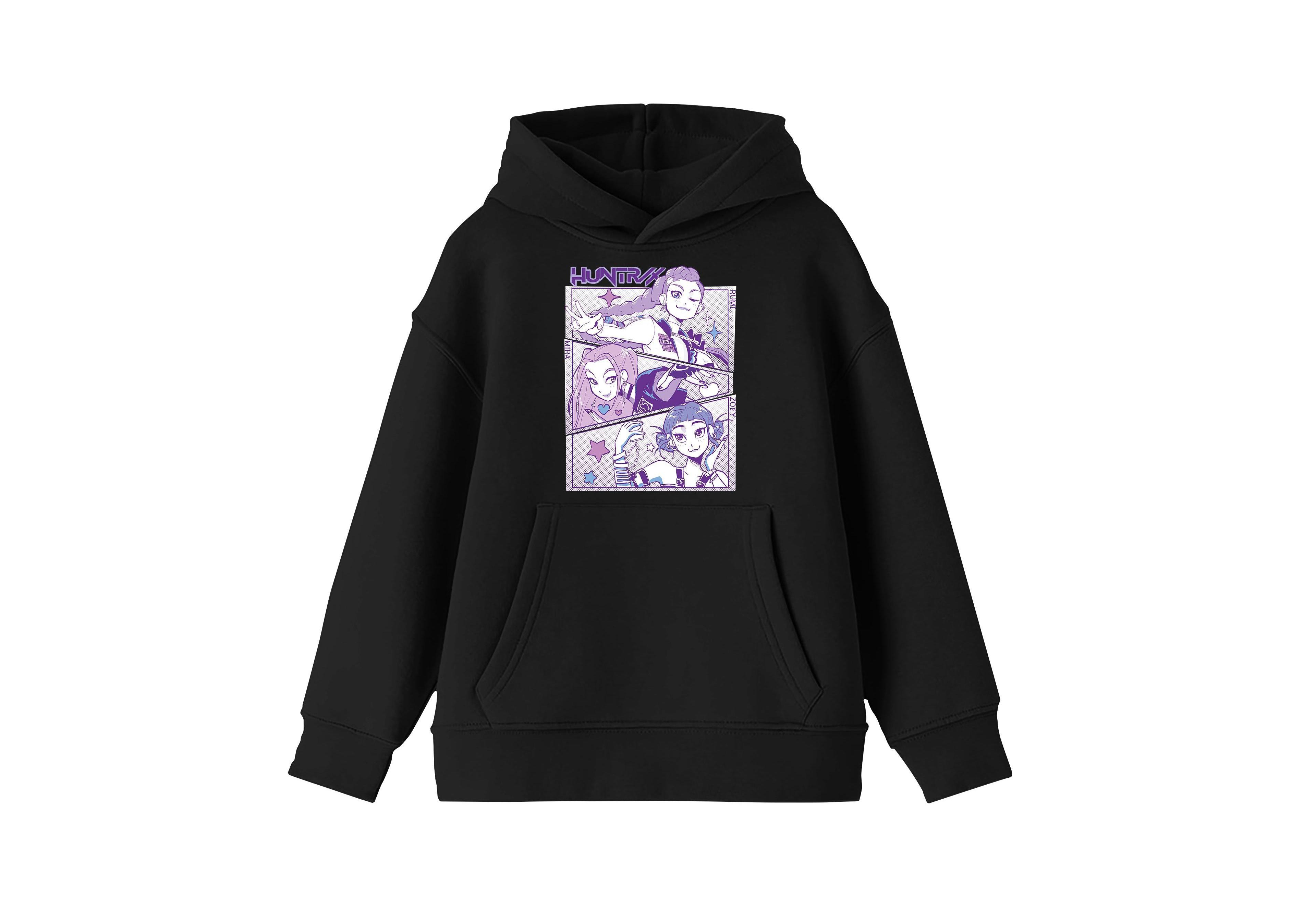 KPop Demon Hunters Panel Art Huntrx Youth Xs -Xxl Long Sleeve Hoodie