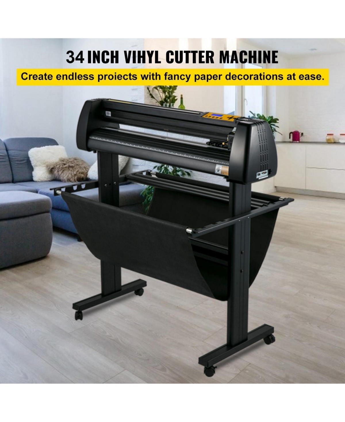Sevorley 34 in Vinyl Cutter Machine Bundle with Floor Stand and Supplies