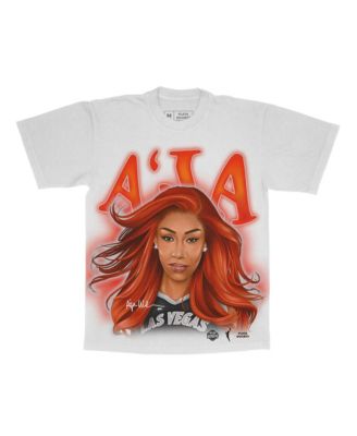 Men's and Women's A'ja Wilson White Las Vegas Aces Player T-Shirt
