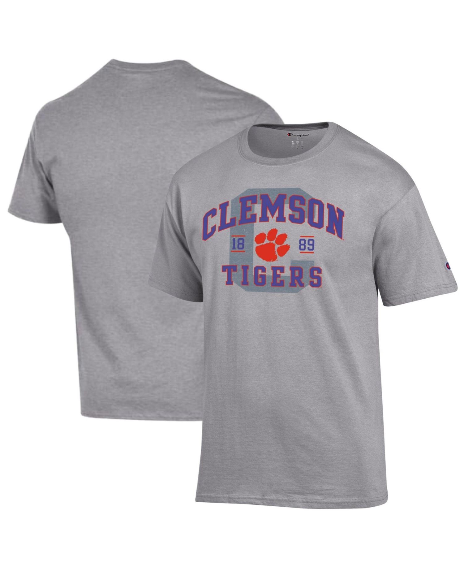 Men's Heather Gray Clemson Tigers Varsity T-Shirt