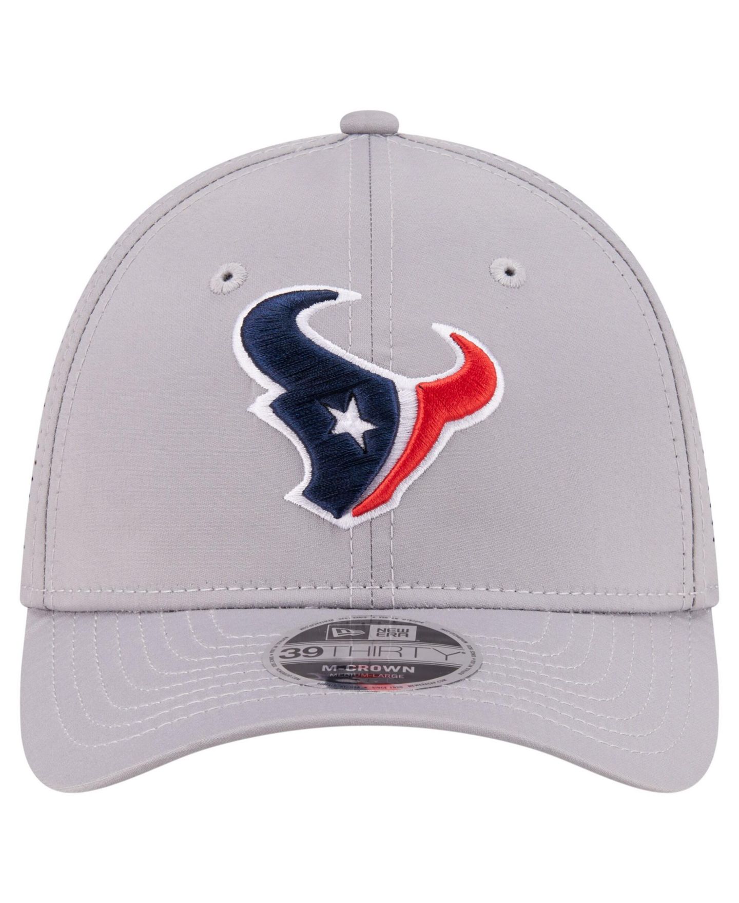 Мужской головной убор New Era Gray Houston Texans 39THIRTY M-Crown Flex Fit Hat — фото 5