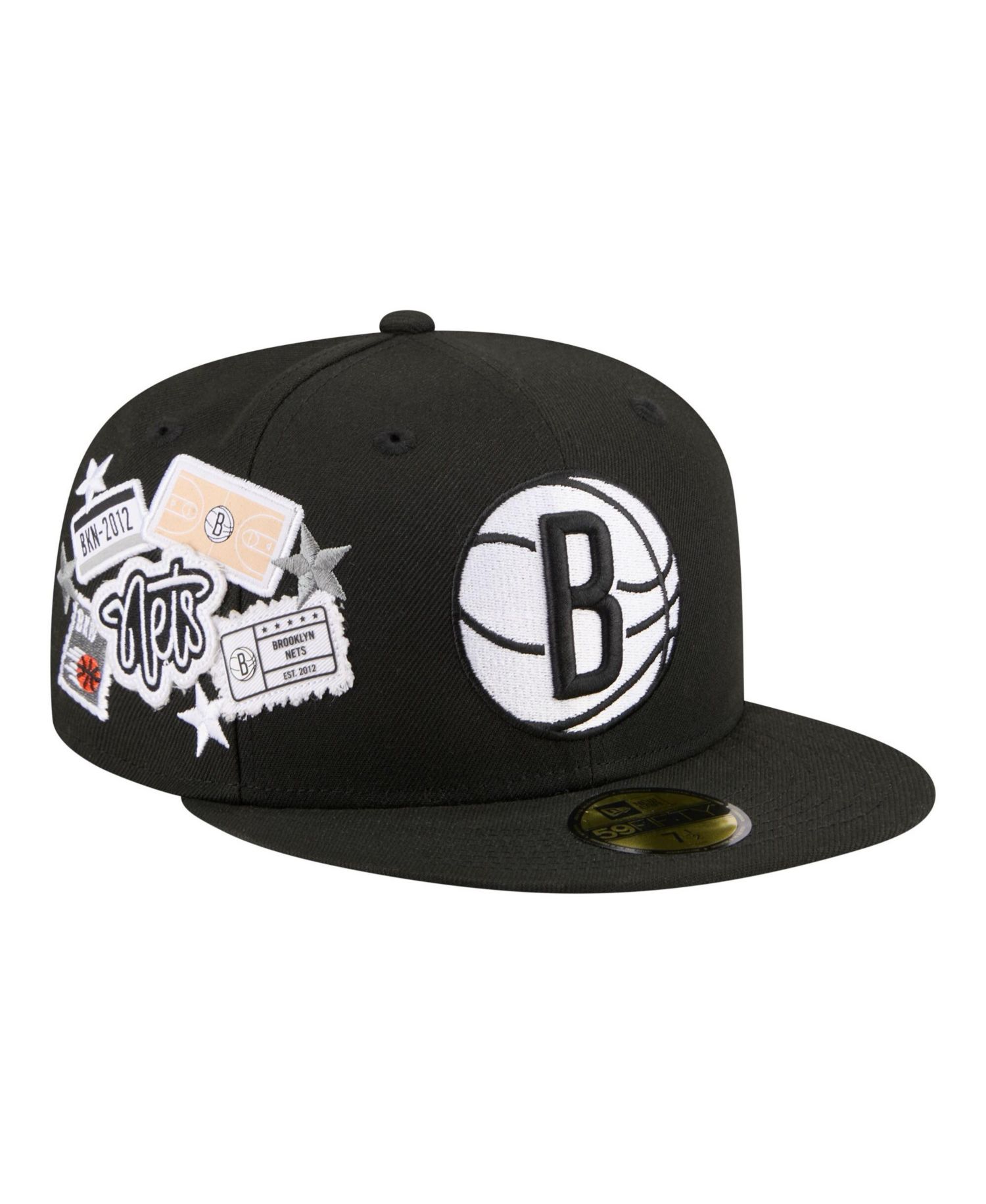 Men's Black Brooklyn Nets Team Collage 59FIFTY Fitted Hat