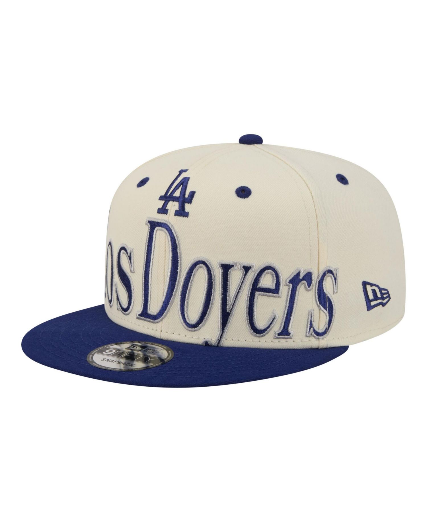 Men's Cream Los Angeles Dodgers Oversized Slogan 9FIFTY Snapback Hat