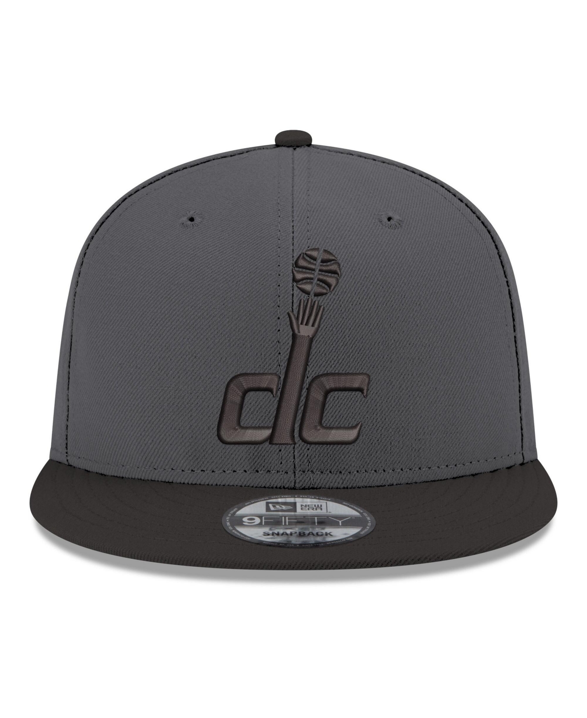 New Era Men's Gray/Black Washington Wizards Logo 2-Tone 9FIFTY Snapback Hat