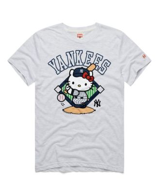 Men's and Women's Ash New York Yankees Hello Kitty Tri-Blend T-Shirt