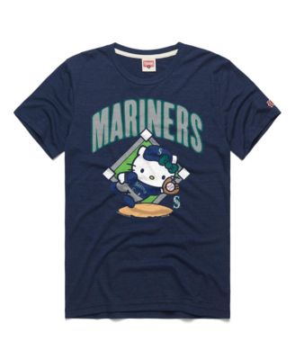 Men's and Women's Navy Seattle Mariners Hello Kitty Tri-Blend T-Shirt
